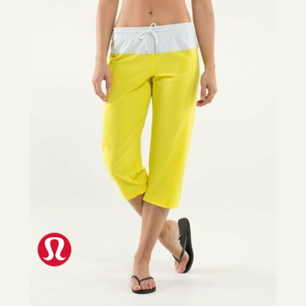 Lululemon Step Lively Cropped Pants Yellow Size 8